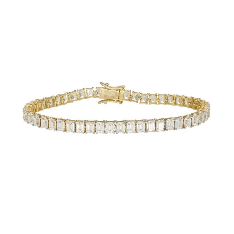 Emerald tennisarmbånd fra Aagaard i 14 karat guld med 9,60 ct baguette-slebne lab-grown diamanter.